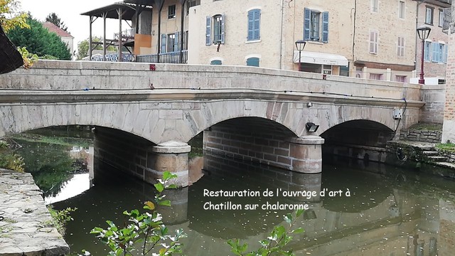 Restauration de l'ouvrage d'art  Chatillon sur chalaronne