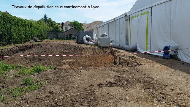 Travaux de dpollution sous bache